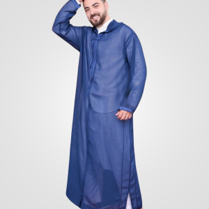 Full length Moroccan thobe Djellaba Sousdi in blue